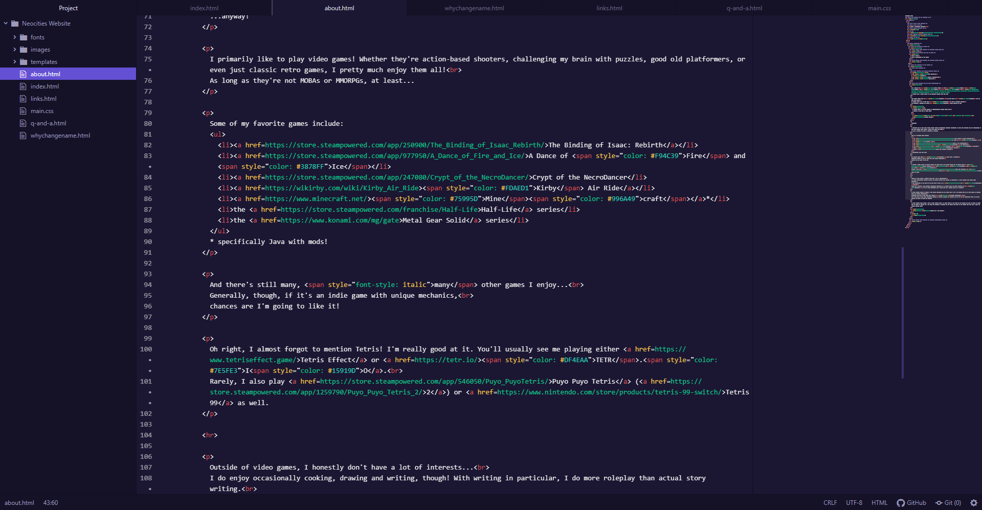 Screenshot of the Pulsar editor
